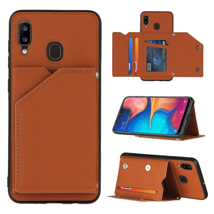 Skin Feel PU + TPU + PC Back Cover Shockproof Case with Card Slots & Holder & Photo Frame, For Samsung Galaxy A20 & A30, For Samsung Galaxy A31, For Samsung Galaxy A51, For Samsung Galaxy M51, For Samsung Galaxy M80s & A91