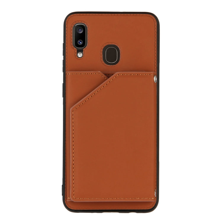Skin Feel PU + TPU + PC Back Cover Shockproof Case with Card Slots & Holder & Photo Frame, For Samsung Galaxy A20 & A30, For Samsung Galaxy A31, For Samsung Galaxy A51, For Samsung Galaxy M51, For Samsung Galaxy M80s & A91