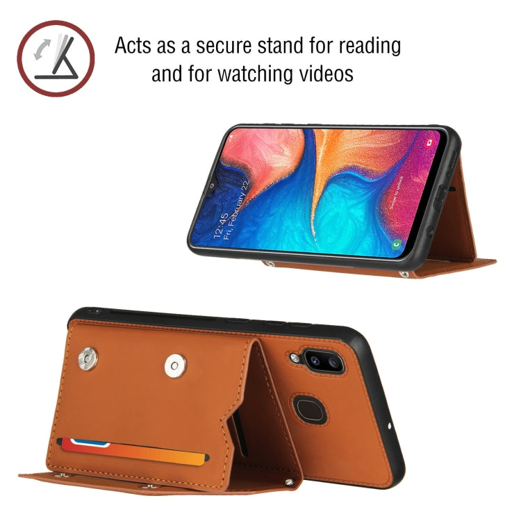Skin Feel PU + TPU + PC Back Cover Shockproof Case with Card Slots & Holder & Photo Frame, For Samsung Galaxy A20 & A30, For Samsung Galaxy A31, For Samsung Galaxy A51, For Samsung Galaxy M51, For Samsung Galaxy M80s & A91