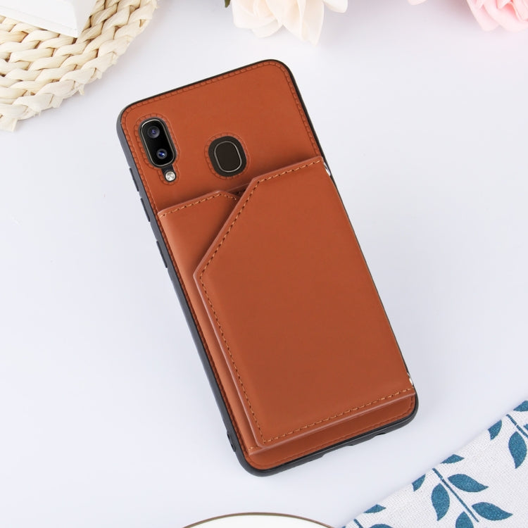 Skin Feel PU + TPU + PC Back Cover Shockproof Case with Card Slots & Holder & Photo Frame, For Samsung Galaxy A20 & A30, For Samsung Galaxy A31, For Samsung Galaxy A51, For Samsung Galaxy M51, For Samsung Galaxy M80s & A91