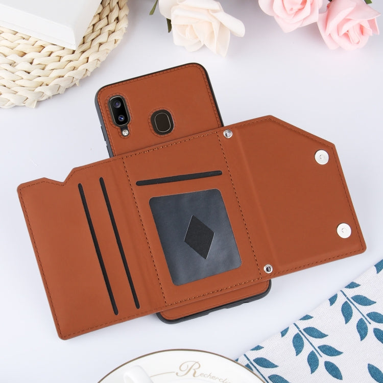 Skin Feel PU + TPU + PC Back Cover Shockproof Case with Card Slots & Holder & Photo Frame, For Samsung Galaxy A20 & A30, For Samsung Galaxy A31, For Samsung Galaxy A51, For Samsung Galaxy M51, For Samsung Galaxy M80s & A91