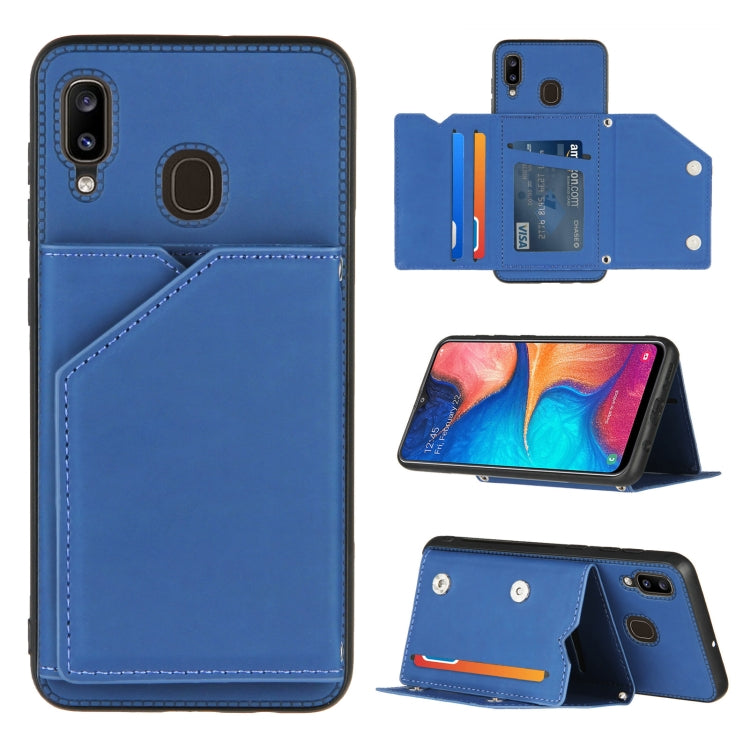 Skin Feel PU + TPU + PC Back Cover Shockproof Case with Card Slots & Holder & Photo Frame, For Samsung Galaxy A20 & A30, For Samsung Galaxy A31, For Samsung Galaxy A51, For Samsung Galaxy M51, For Samsung Galaxy M80s & A91
