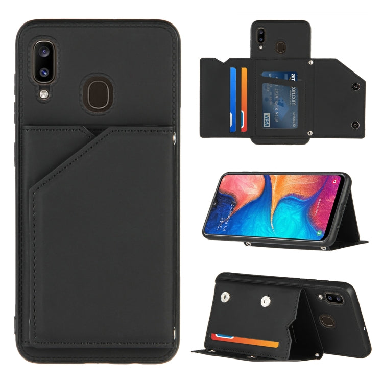 Skin Feel PU + TPU + PC Back Cover Shockproof Case with Card Slots & Holder & Photo Frame, For Samsung Galaxy A20 & A30, For Samsung Galaxy A31, For Samsung Galaxy A51, For Samsung Galaxy M51, For Samsung Galaxy M80s & A91