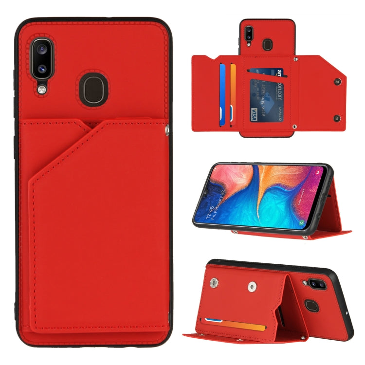 Skin Feel PU + TPU + PC Back Cover Shockproof Case with Card Slots & Holder & Photo Frame, For Samsung Galaxy A20 & A30, For Samsung Galaxy A31, For Samsung Galaxy A51, For Samsung Galaxy M51, For Samsung Galaxy M80s & A91
