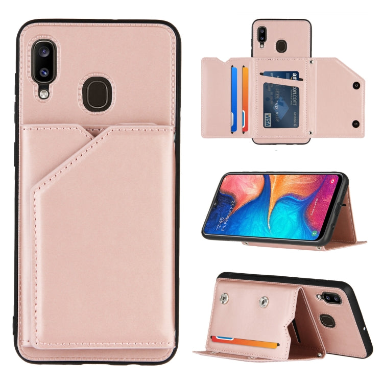Skin Feel PU + TPU + PC Back Cover Shockproof Case with Card Slots & Holder & Photo Frame, For Samsung Galaxy A20 & A30, For Samsung Galaxy A31, For Samsung Galaxy A51, For Samsung Galaxy M51, For Samsung Galaxy M80s & A91