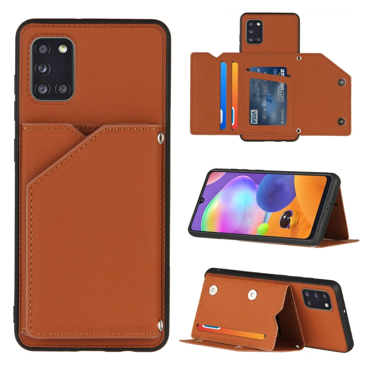 Skin Feel PU + TPU + PC Back Cover Shockproof Case with Card Slots & Holder & Photo Frame, For Samsung Galaxy A20 & A30, For Samsung Galaxy A31, For Samsung Galaxy A51, For Samsung Galaxy M51, For Samsung Galaxy M80s & A91
