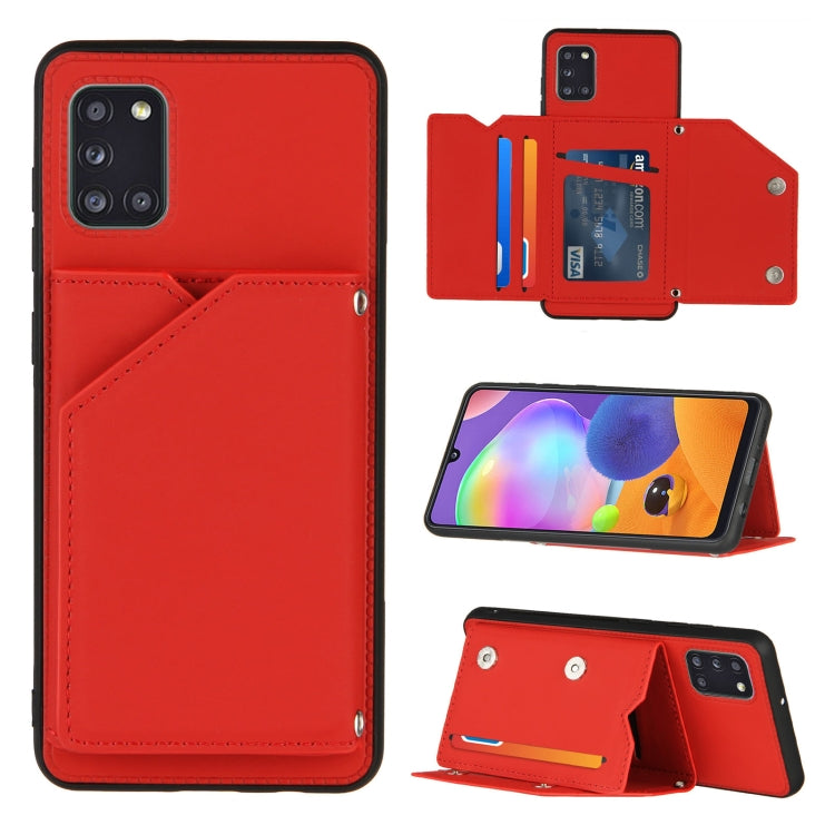 Skin Feel PU + TPU + PC Back Cover Shockproof Case with Card Slots & Holder & Photo Frame, For Samsung Galaxy A20 & A30, For Samsung Galaxy A31, For Samsung Galaxy A51, For Samsung Galaxy M51, For Samsung Galaxy M80s & A91