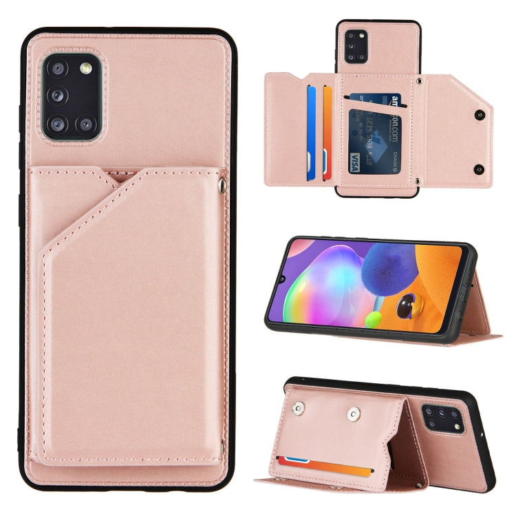 Skin Feel PU + TPU + PC Back Cover Shockproof Case with Card Slots & Holder & Photo Frame, For Samsung Galaxy A20 & A30, For Samsung Galaxy A31, For Samsung Galaxy A51, For Samsung Galaxy M51, For Samsung Galaxy M80s & A91