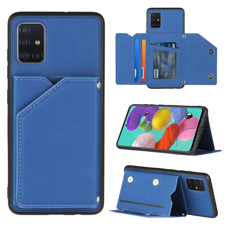 Skin Feel PU + TPU + PC Back Cover Shockproof Case with Card Slots & Holder & Photo Frame, For Samsung Galaxy A20 & A30, For Samsung Galaxy A31, For Samsung Galaxy A51, For Samsung Galaxy M51, For Samsung Galaxy M80s & A91