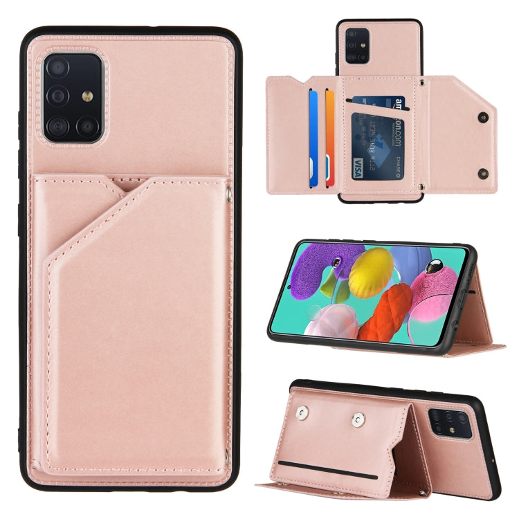 Skin Feel PU + TPU + PC Back Cover Shockproof Case with Card Slots & Holder & Photo Frame, For Samsung Galaxy A20 & A30, For Samsung Galaxy A31, For Samsung Galaxy A51, For Samsung Galaxy M51, For Samsung Galaxy M80s & A91