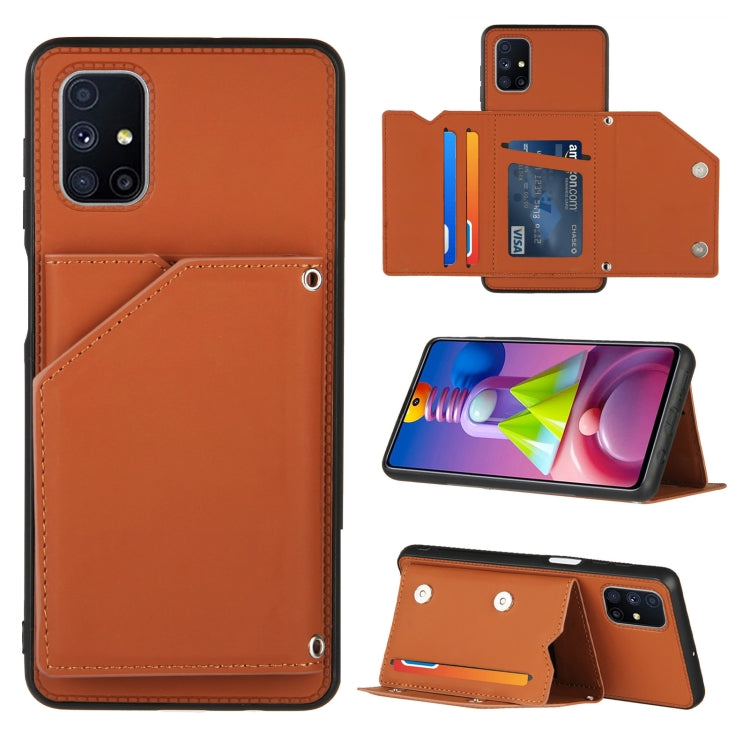Skin Feel PU + TPU + PC Back Cover Shockproof Case with Card Slots & Holder & Photo Frame, For Samsung Galaxy A20 & A30, For Samsung Galaxy A31, For Samsung Galaxy A51, For Samsung Galaxy M51, For Samsung Galaxy M80s & A91