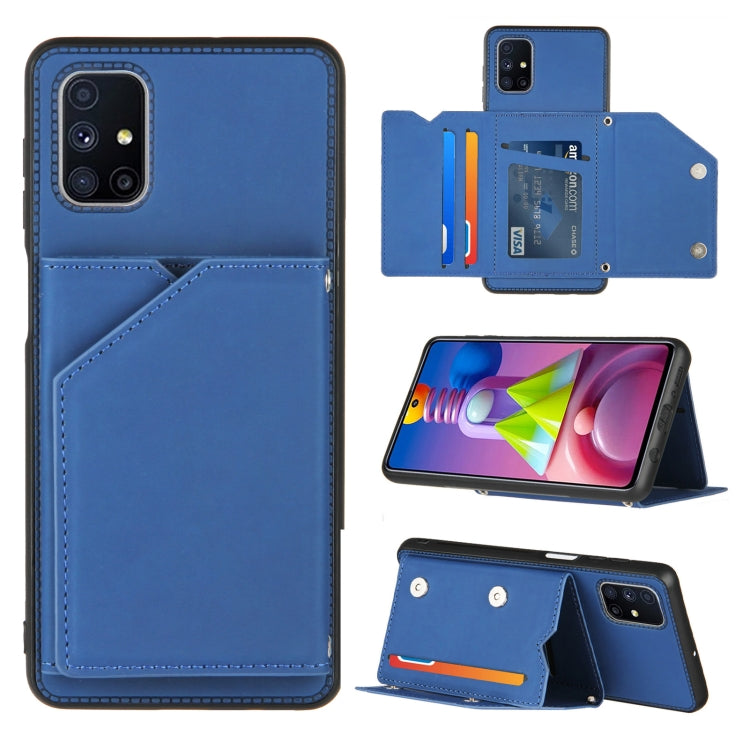 Skin Feel PU + TPU + PC Back Cover Shockproof Case with Card Slots & Holder & Photo Frame, For Samsung Galaxy A20 & A30, For Samsung Galaxy A31, For Samsung Galaxy A51, For Samsung Galaxy M51, For Samsung Galaxy M80s & A91