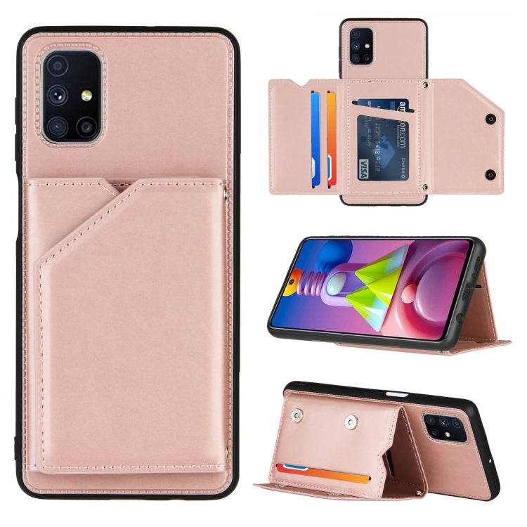 Skin Feel PU + TPU + PC Back Cover Shockproof Case with Card Slots & Holder & Photo Frame, For Samsung Galaxy A20 & A30, For Samsung Galaxy A31, For Samsung Galaxy A51, For Samsung Galaxy M51, For Samsung Galaxy M80s & A91