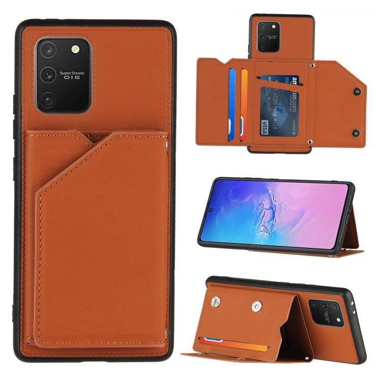Skin Feel PU + TPU + PC Back Cover Shockproof Case with Card Slots & Holder & Photo Frame, For Samsung Galaxy A20 & A30, For Samsung Galaxy A31, For Samsung Galaxy A51, For Samsung Galaxy M51, For Samsung Galaxy M80s & A91