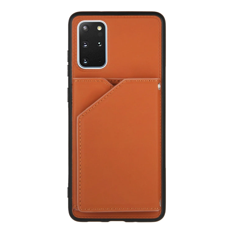 Skin Feel PU + TPU + PC Back Cover Shockproof Case with Card Slots & Holder & Photo Frame, For Samsung Galaxy S20+