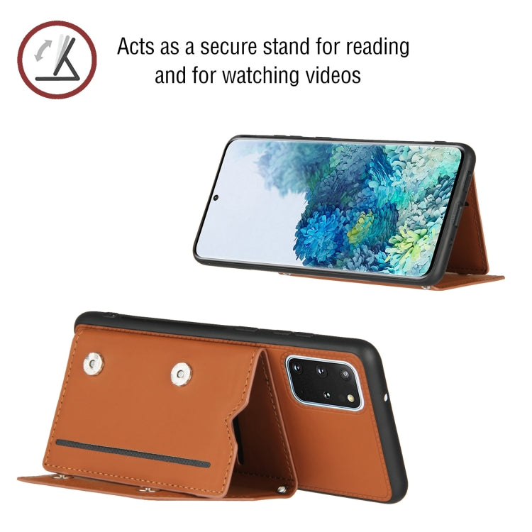 Skin Feel PU + TPU + PC Back Cover Shockproof Case with Card Slots & Holder & Photo Frame, For Samsung Galaxy S20+