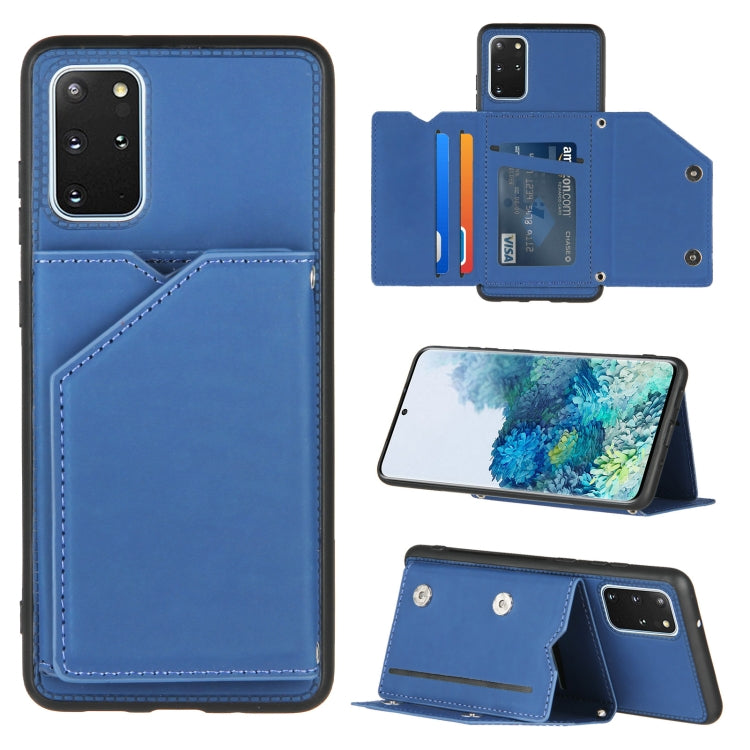 Skin Feel PU + TPU + PC Back Cover Shockproof Case with Card Slots & Holder & Photo Frame, For Samsung Galaxy S20+