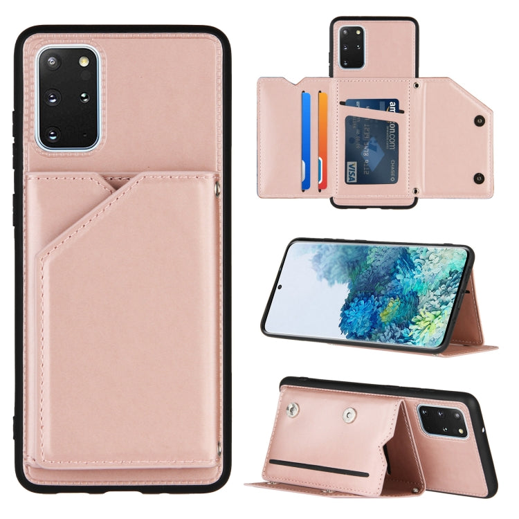Skin Feel PU + TPU + PC Back Cover Shockproof Case with Card Slots & Holder & Photo Frame, For Samsung Galaxy S20+