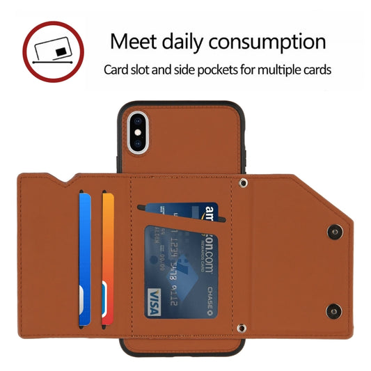 iPhone XR protective case with multiple card holder pockets and photo display frame