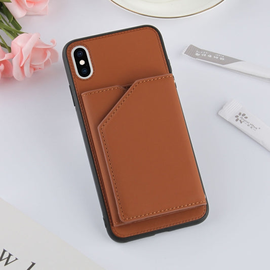 Premium PU TPU PC iPhone XS Max case with stand and secure card slot storage