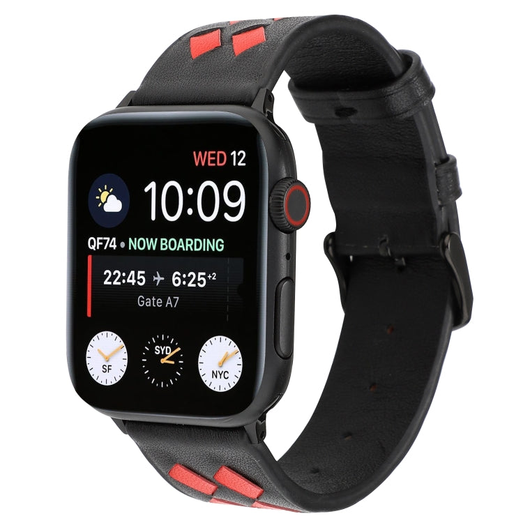 Woven Pattern Genuine Leather Strap, For Apple Watch Series 8&7 41mm / SE 2&6&SE&5&4 40mm / 3&2&1 38mm, For Apple Watch Series 7 41mm / 6 & SE & 5 & 4 40mm / 3 & 2 & 1 38mm, For Apple Watch Series 7 45mm / 6 & SE & 5 & 4 44mm / 3 & 2 & 1 42mm����������...
