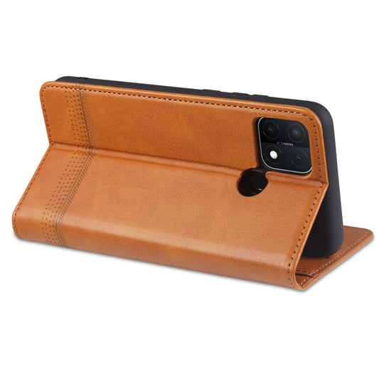 AZNS magnetic flip wallet case Samsung A42 5G displaying internal card slot arrangement
