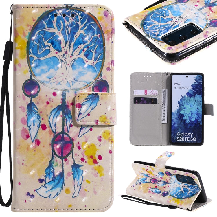 3D Painting Horizontal Flip Leather Case with Holder & Card Slot & Lanyard, For Samsung Galaxy S20 FE