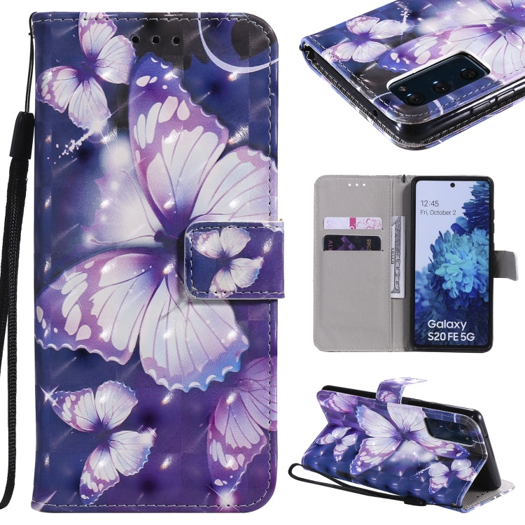 3D Painting Horizontal Flip Leather Case with Holder & Card Slot & Lanyard, For Samsung Galaxy S20 FE