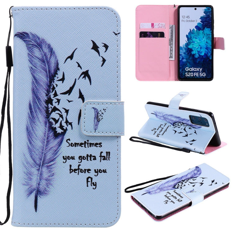 Painting Horizontal Flip Leather Case with Holder & Card Slot & Lanyard, For Samsung Galaxy S20 FE