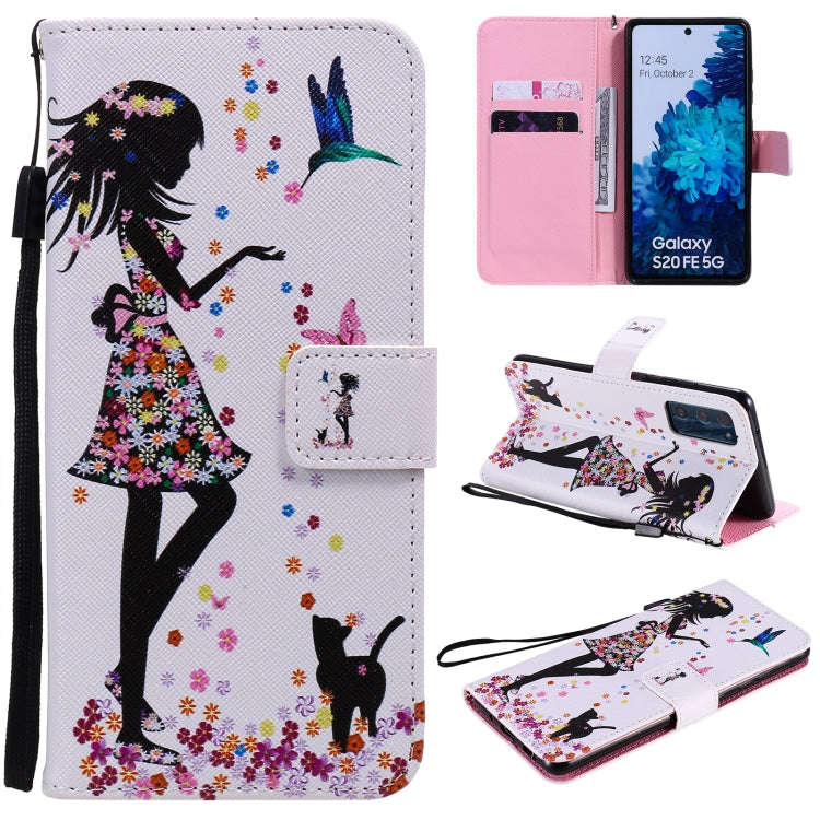 Painting Horizontal Flip Leather Case with Holder & Card Slot & Lanyard, For Samsung Galaxy S20 FE