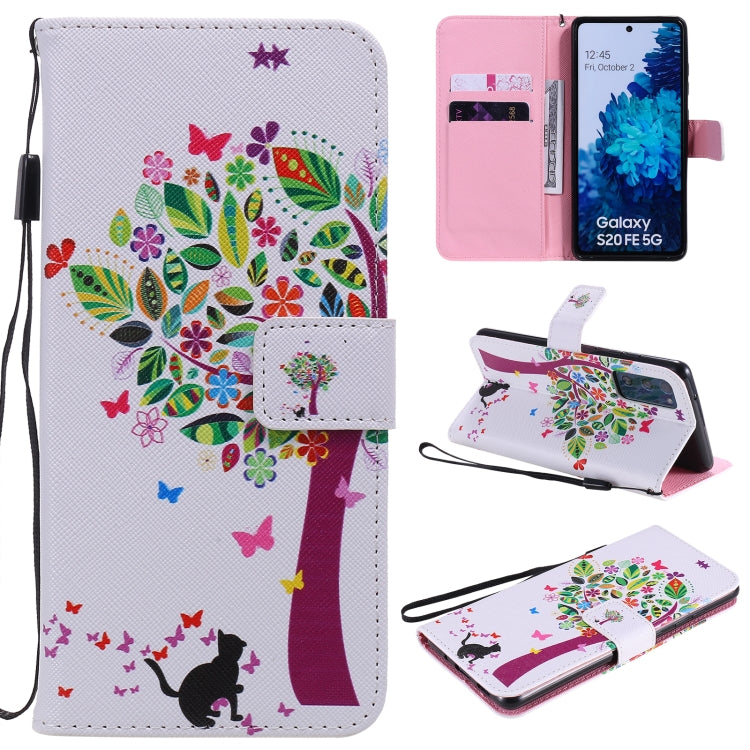 Painting Horizontal Flip Leather Case with Holder & Card Slot & Lanyard, For Samsung Galaxy S20 FE