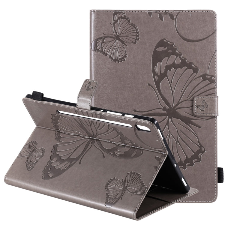 Pressed Printing Butterfly Pattern Horizontal Flip Leather Case with Holder & Card Slots & Wallet & Sleep / Wake-up Function, For Samsung Galaxy Tab S6 T860