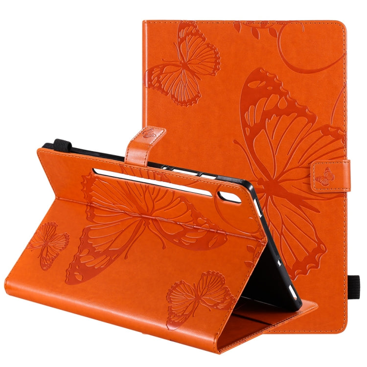 Pressed Printing Butterfly Pattern Horizontal Flip Leather Case with Holder & Card Slots & Wallet & Sleep / Wake-up Function, For Samsung Galaxy Tab S6 T860
