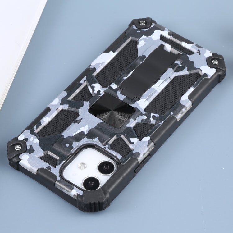 Camouflage Armor Shockproof TPU + PC Magnetic Protective Case with Holder, For iPhone 12 / 12 Pro, For iPhone 12 Pro Max