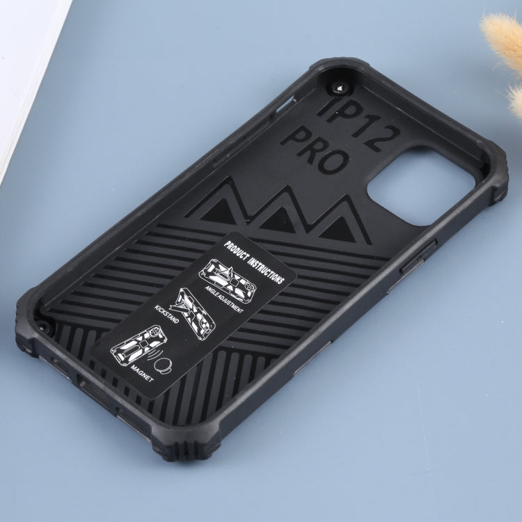 Camouflage Armor Shockproof TPU + PC Magnetic Protective Case with Holder, For iPhone 12 / 12 Pro, For iPhone 12 Pro Max