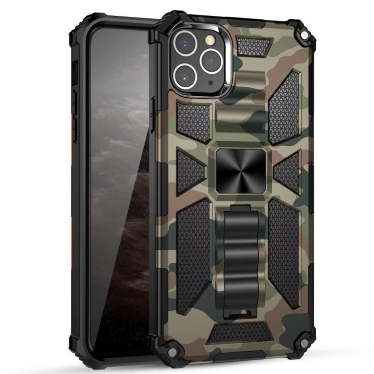 Camouflage Armor Shockproof TPU + PC Magnetic Protective Case with Holder, For iPhone 12 / 12 Pro, For iPhone 12 Pro Max