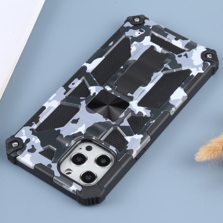 Camouflage Armor Shockproof TPU + PC Magnetic Protective Case with Holder, For iPhone 12 Pro Max, For iPhone 12 / 12 Pro