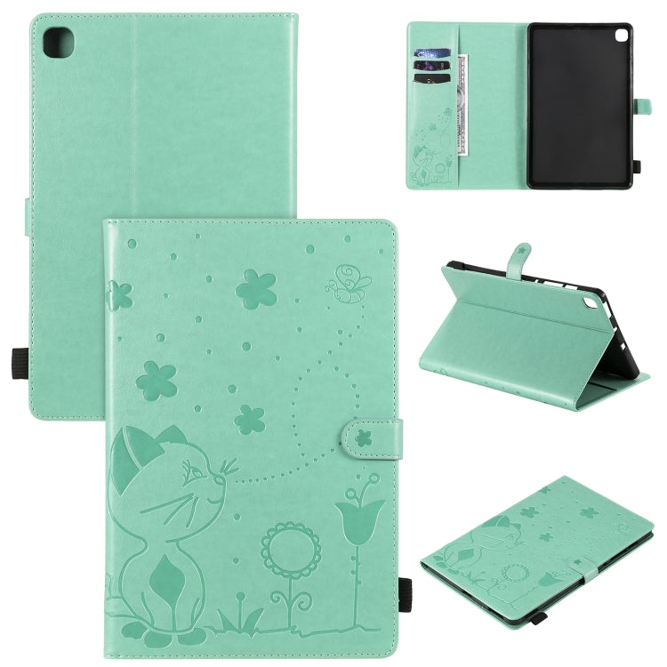 Cat Bee Embossing Pattern Shockproof Table PC Protective Horizontal Flip Leather Case with Holder & Card Slots & Wallet & Pen Slot & Wake-up / Sleep Function