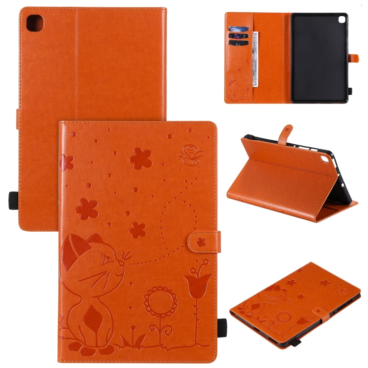 Cat Bee Embossing Pattern Shockproof Table PC Protective Horizontal Flip Leather Case with Holder & Card Slots & Wallet & Pen Slot & Wake-up / Sleep Function