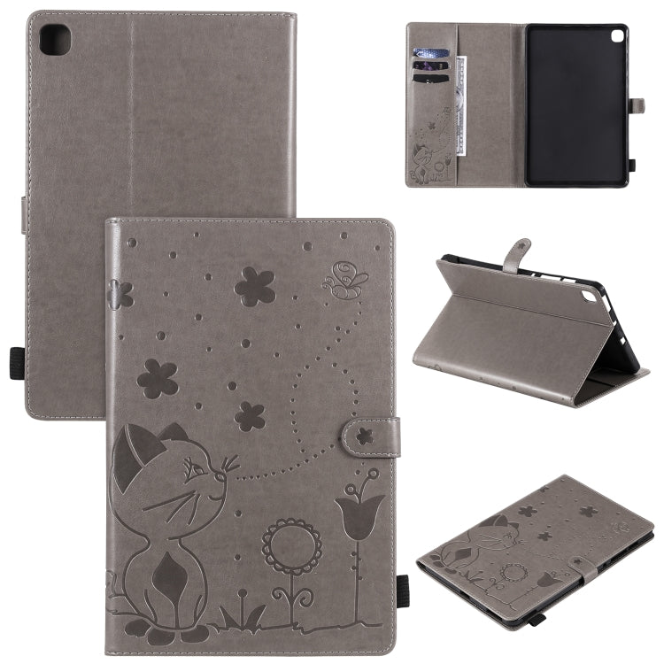 Cat Bee Embossing Pattern Shockproof Table PC Protective Horizontal Flip Leather Case with Holder & Card Slots & Wallet & Pen Slot & Wake-up / Sleep Function