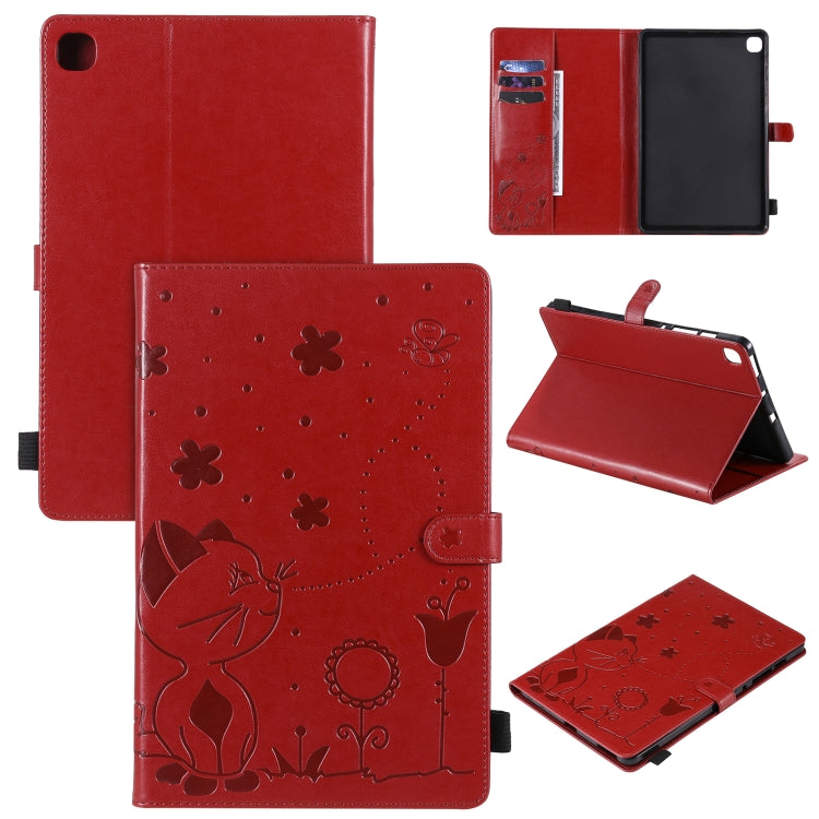 Cat Bee Embossing Pattern Shockproof Table PC Protective Horizontal Flip Leather Case with Holder & Card Slots & Wallet & Pen Slot & Wake-up / Sleep Function