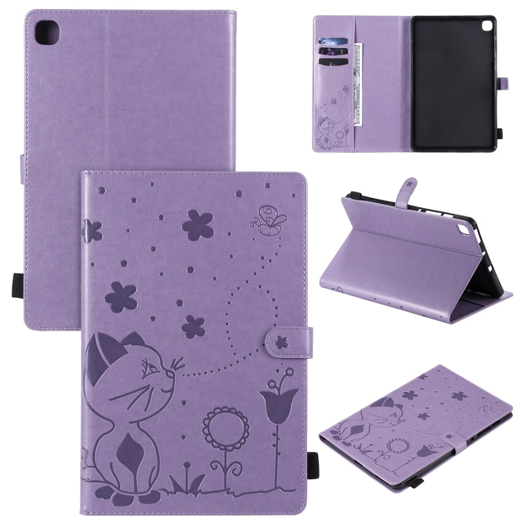 Cat Bee Embossing Pattern Shockproof Table PC Protective Horizontal Flip Leather Case with Holder & Card Slots & Wallet & Pen Slot & Wake-up / Sleep Function