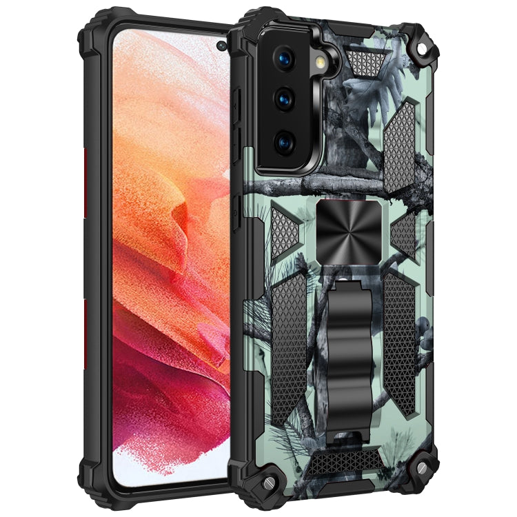 Camouflage Armor Shockproof TPU + PC Magnetic Protective Case with Holder, For Samsung Galaxy S21 5G, For Samsung Galaxy S21+ 5G, For Samsung Galaxy S21 Ultra 5G