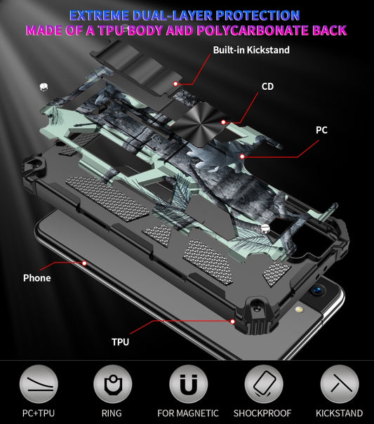 Tactical camouflage protective case Galaxy S21 5G featuring magnetic backing