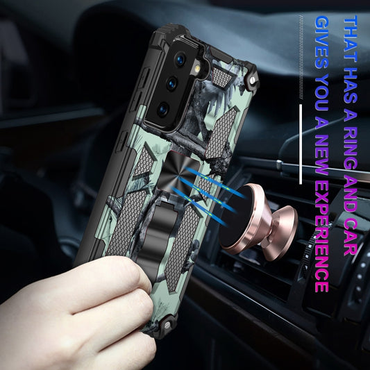 Heavy-duty armor camo case Samsung Galaxy S21+ 5G with built-in holder