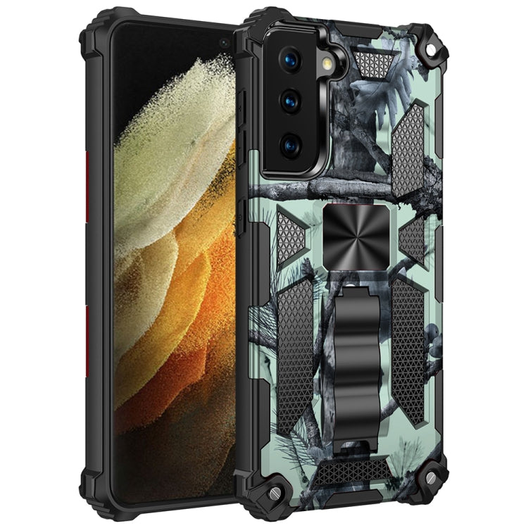 Camouflage Armor Shockproof TPU + PC Magnetic Protective Case with Holder, For Samsung Galaxy S21 5G, For Samsung Galaxy S21+ 5G, For Samsung Galaxy S21 Ultra 5G