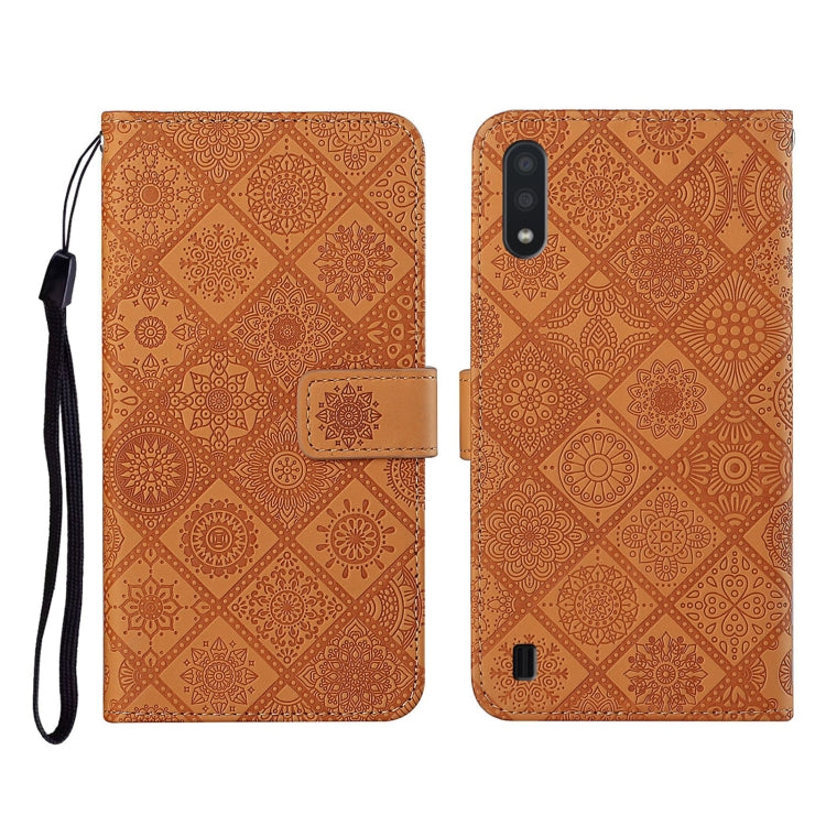 Ethnic Style Embossed Pattern Horizontal Flip Leather Case with Holder & Card Slots & Wallet & Lanyard, For Samsung Galaxy A01, For Samsung Galaxy A10 / M10, For Samsung Galaxy A10s