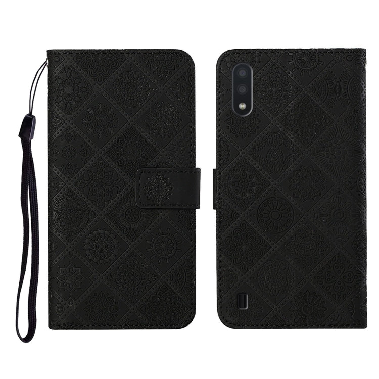 Ethnic Style Embossed Pattern Horizontal Flip Leather Case with Holder & Card Slots & Wallet & Lanyard, For Samsung Galaxy A01, For Samsung Galaxy A10 / M10, For Samsung Galaxy A10s