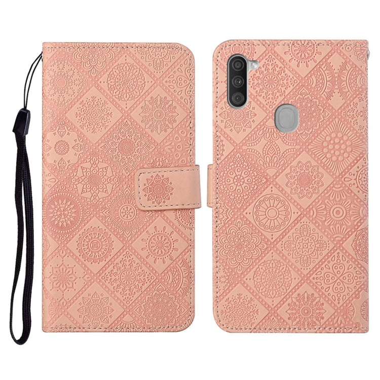 Ethnic Style Embossed Pattern Horizontal Flip Leather Case with Holder & Card Slots & Wallet & Lanyard, For Samsung Galaxy A11, For Samsung Galaxy A12, For Samsung Galaxy A20 / A30