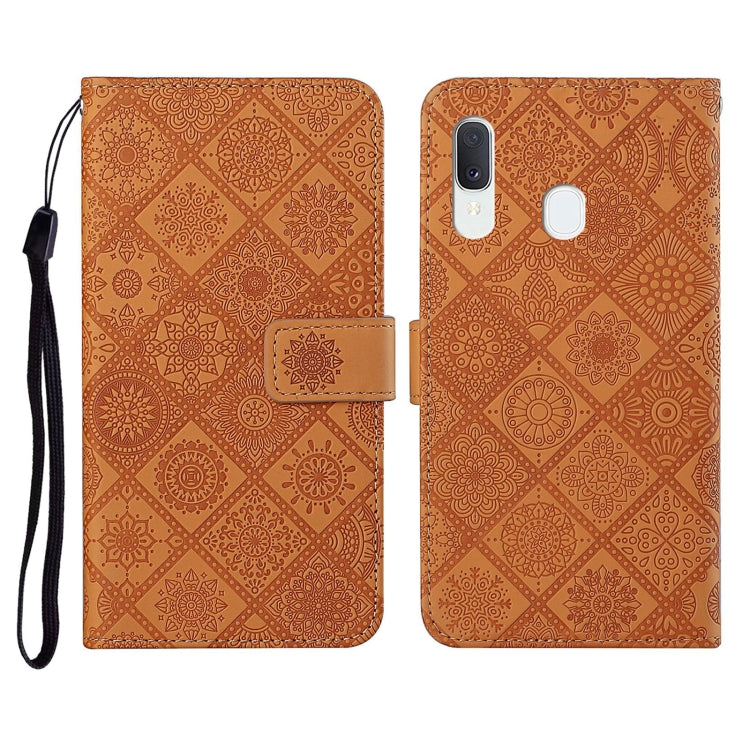 Ethnic Style Embossed Pattern Horizontal Flip Leather Case with Holder & Card Slots & Wallet & Lanyard, For Samsung Galaxy A20e, For Samsung Galaxy A20s, For Samsung Galaxy A21